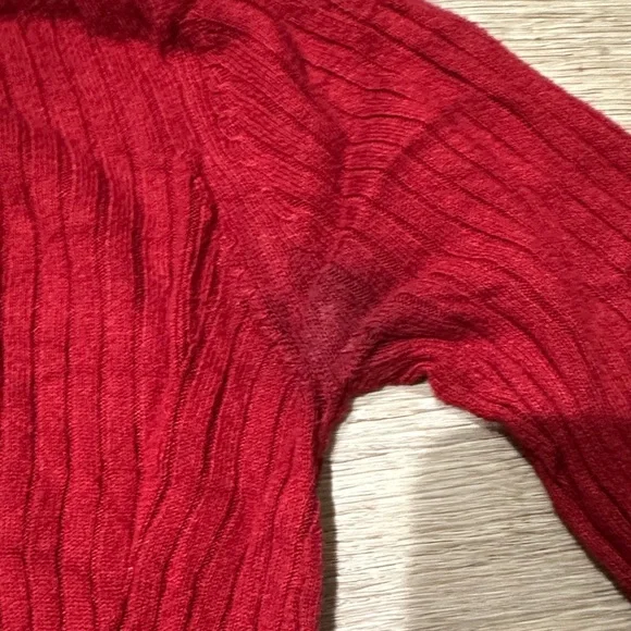 Red Ribbed Sweater - Picture 3 of 4